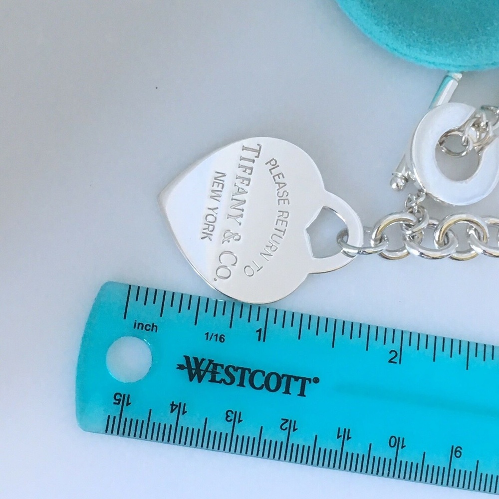 18" Vintage Return to Tiffany & Co Jumbo Extra Large Heart Tag Toggle Necklace - Picture 4 of 8
